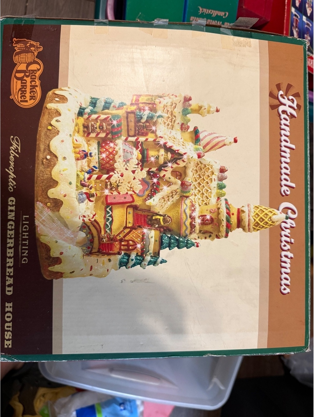 Handmade Christmas Lighted Gingerbread House Decoration